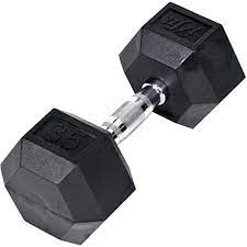 JFIT Rubber Hex 35 lb Dumbbell